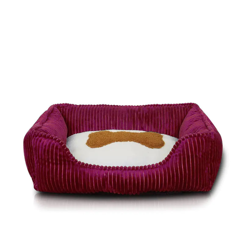 Washable Square Winter Pet Bed for Deep Sleep